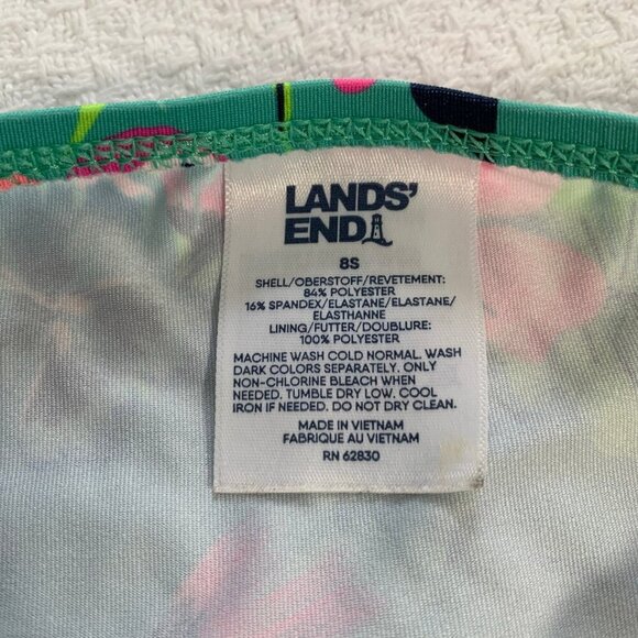 5/$25 Lands' End girl's floral swimsuit bikini bottoms‎ - Size 8S Slim - Picture 2 of 4